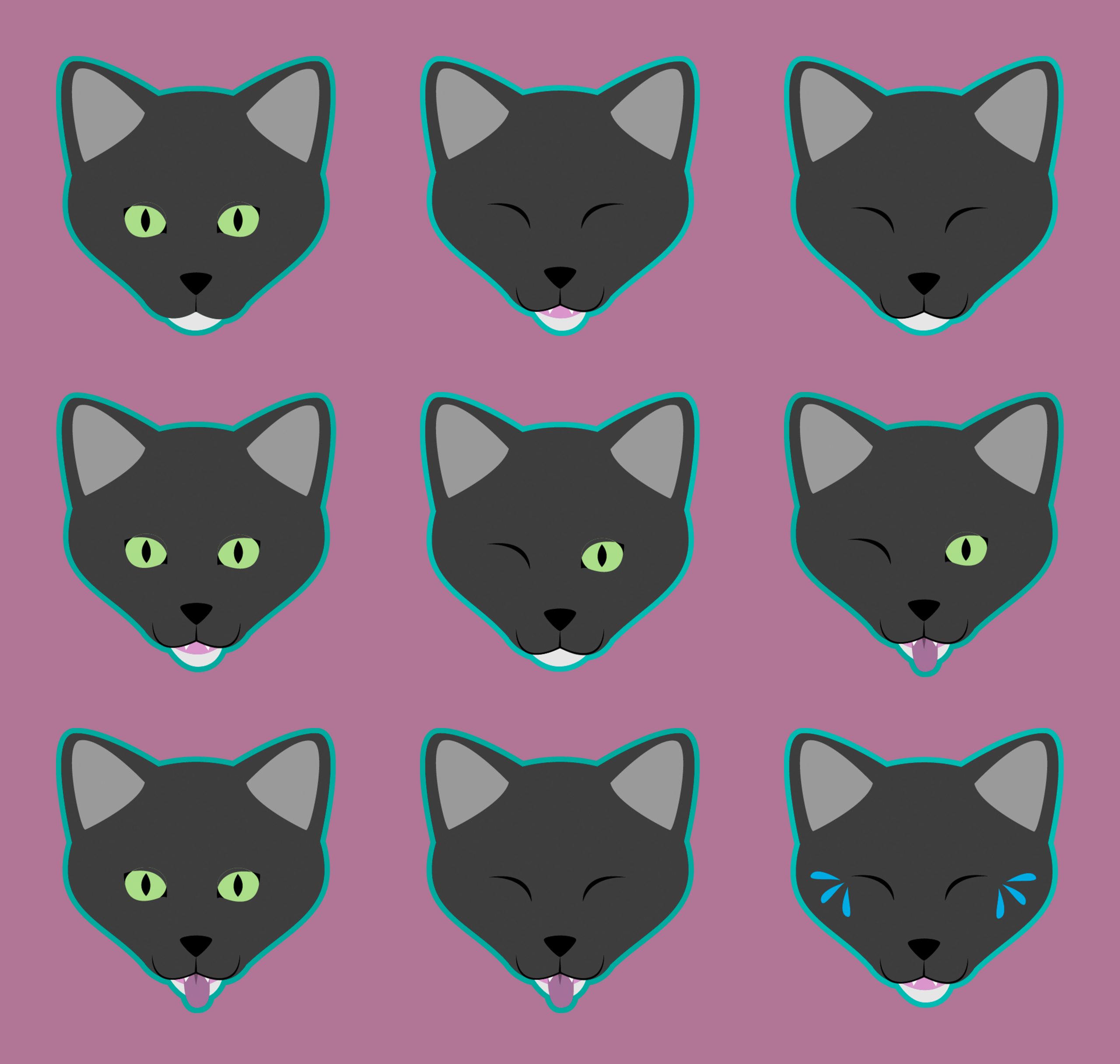 Henry the Black Cat Stickers