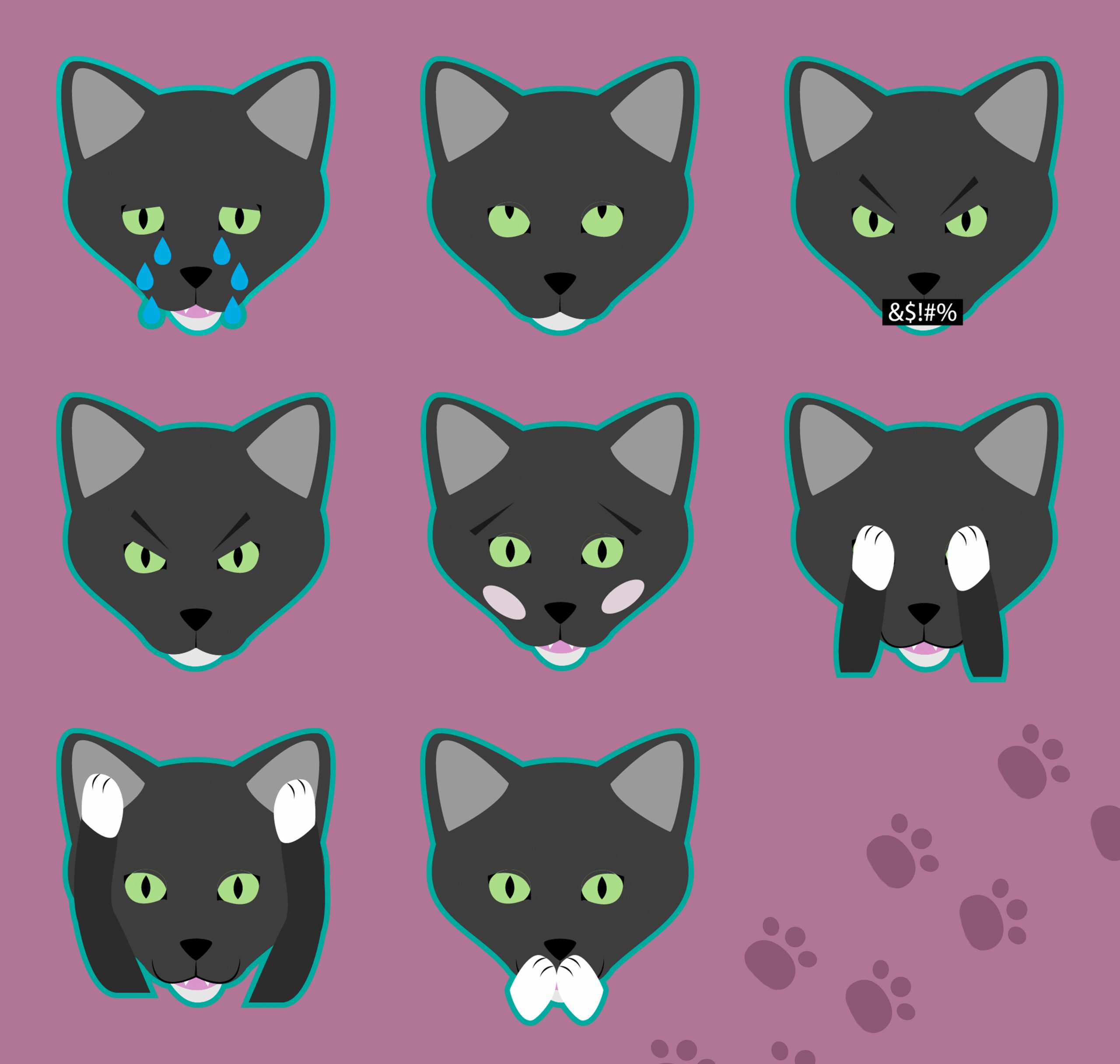 Henry the Black Cat Stickers